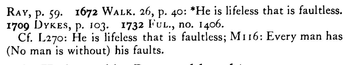 Every BEAN has its black - a scanned entry from Tilley's 1950 Dictionary of Proverbs. (continuation)