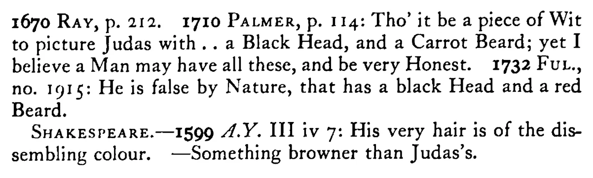 A red BEARD and a black head, catch him with a good trick and take him dead - a scanned entry from Tilley's 1950 Dictionary of Proverbs. (continuation)