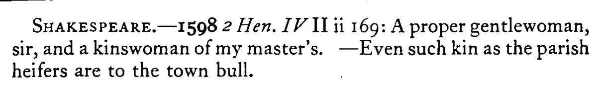 The town BULL is as much a bachelor as he - a scanned entry from Tilley's 1950 Dictionary of Proverbs. (continuation)