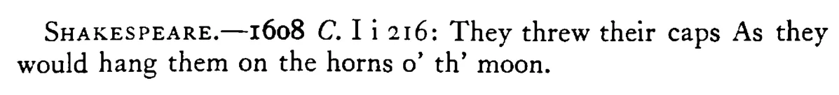Cast your CAP at the moon - a scanned entry from Tilley's 1950 Dictionary of Proverbs. (continuation)