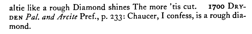 To be a rough DIAMOND - a scanned entry from Tilley's 1950 Dictionary of Proverbs. (continuation)