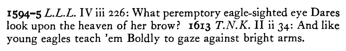 Only the EAGLE can gaze at the sun - a scanned entry from Tilley's 1950 Dictionary of Proverbs. (continuation)