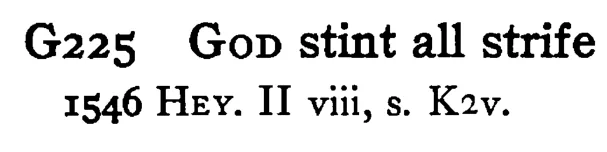 GOD stint all strife - a scanned entry from Tilley's 1950 Dictionary of Proverbs.