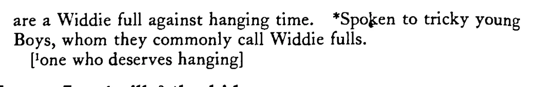 You are a LICK-THE-WIDDY or pin - a scanned entry from Tilley's 1950 Dictionary of Proverbs. (continuation)