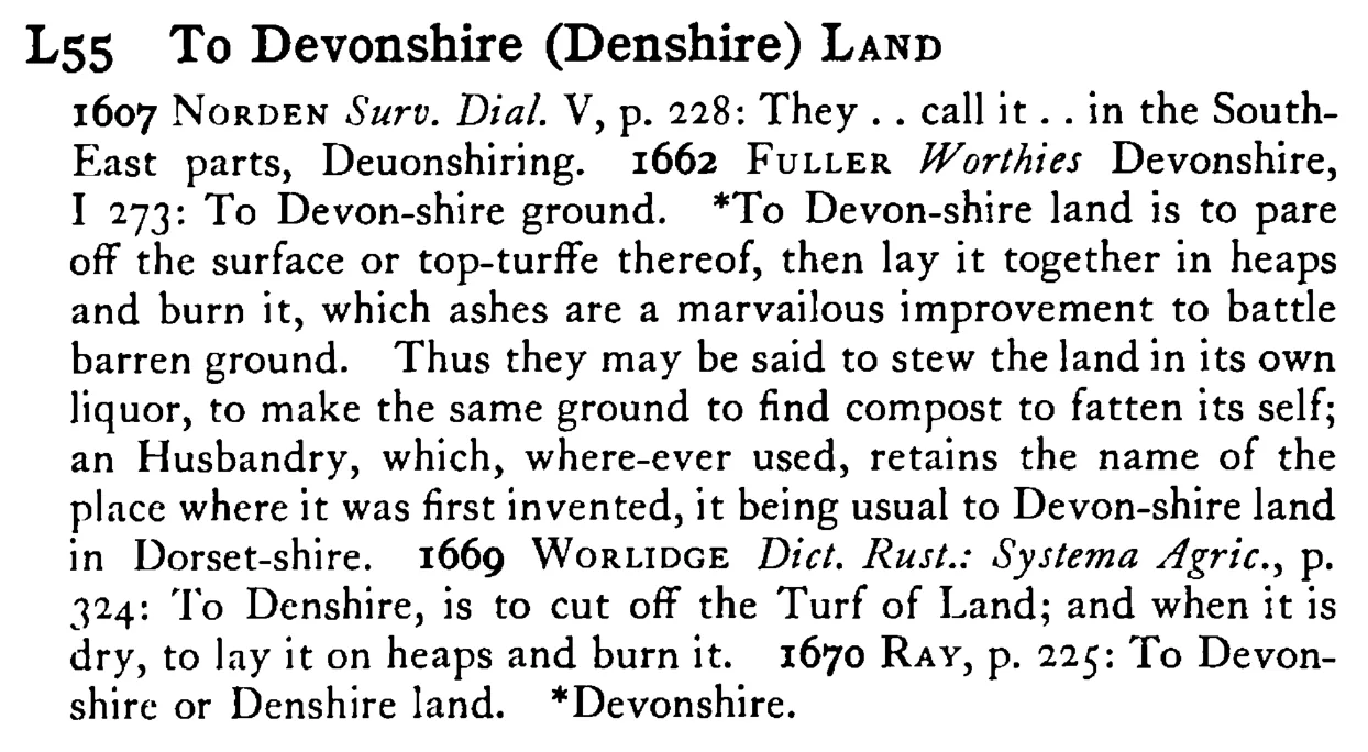 To Devonshire (Denshire) LAND - a scanned entry from Tilley's 1950 Dictionary of Proverbs.