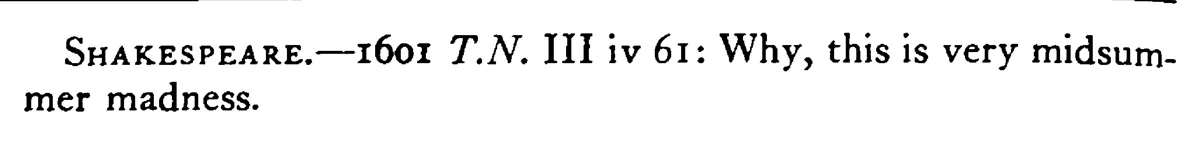 It is midsummer MOON with you - a scanned entry from Tilley's 1950 Dictionary of Proverbs. (continuation)