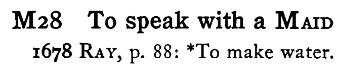 To speak with a MAID - a scanned entry from Tilley's 1950 Dictionary of Proverbs.