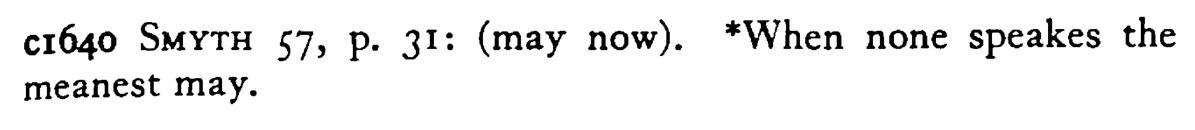 A poor MAN's tale cannot (may now) be heard - a scanned entry from Tilley's 1950 Dictionary of Proverbs. (continuation)