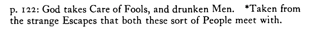 A drunken MAN (Drunken folk) seldom catches (take) harm - a scanned entry from Tilley's 1950 Dictionary of Proverbs. (continuation)