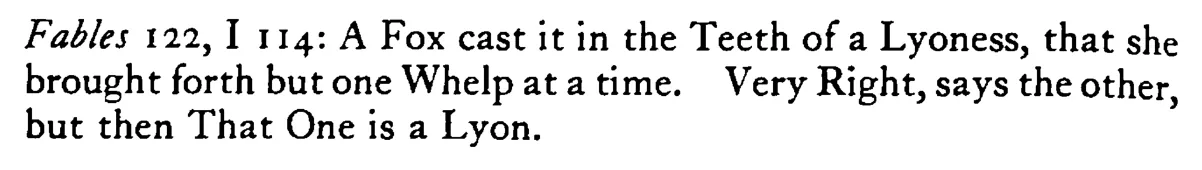 ONE, but that one is a lion - a scanned entry from Tilley's 1950 Dictionary of Proverbs. (continuation)