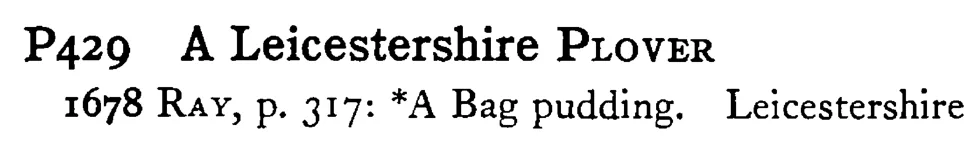 A Leicestershire PLOVER - a scanned entry from Tilley's 1950 Dictionary of Proverbs.