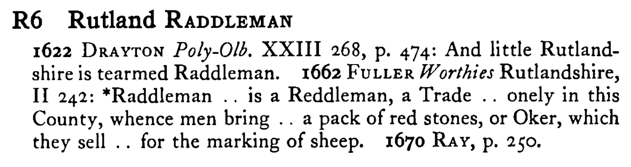 Rutland RADDLEMAN - a scanned entry from Tilley's 1950 Dictionary of Proverbs.
