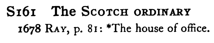 The SCOTCH ORDINARY - a scanned entry from Tilley's 1950 Dictionary of Proverbs.