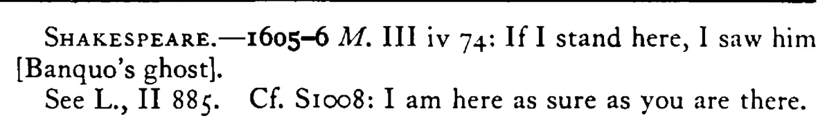 As true as you STAND there - a scanned entry from Tilley's 1950 Dictionary of Proverbs. (continuation)