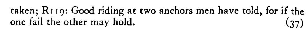 It is good to have two STRINGS to one's bow - a scanned entry from Tilley's 1950 Dictionary of Proverbs. (continuation)