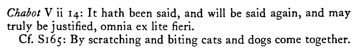 All THINGS by strife engender - a scanned entry from Tilley's 1950 Dictionary of Proverbs. (continuation)
