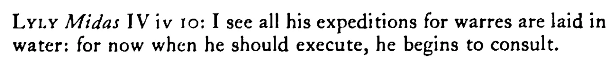 To lay a WATER - a scanned entry from Tilley's 1950 Dictionary of Proverbs. (continuation)
