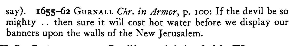 It will cost hot WATER - a scanned entry from Tilley's 1950 Dictionary of Proverbs. (continuation)